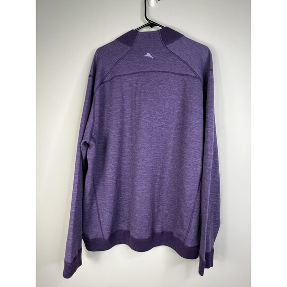 Tommy Bahama Flip Side Twill Reversible Half‑Zip Sweater Men’s 2XL Purple - Picture 4 of 12